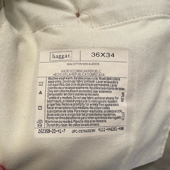 Men’s Haggar Khaki Dress Pants Waist Size 36” Work Business Casual Office - Picture 8 of 9